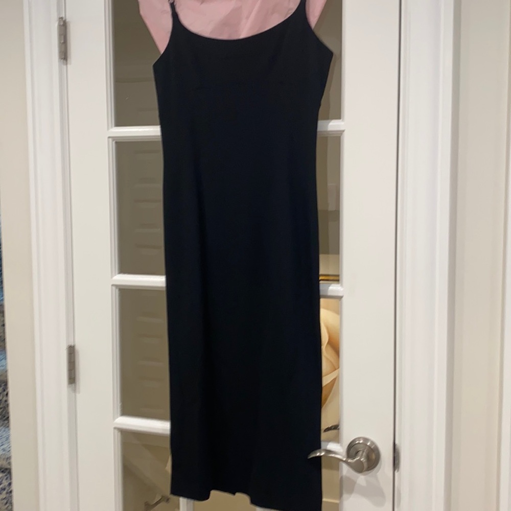 D&G Black wool cocktail dress scoop neck straight dress spaghetti strap size 10